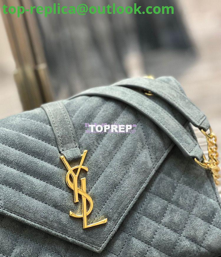 Replica YSL Saint Laurent Envelope Medium Bag In Mix Matelassé Suede Calf 600185 Green 10 Replica YSL Saint Laurent Envelope Medium Bag In Mix Matelassé Suede Calf 600185 Green 10