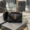 Replica YSL Saint Laurent Envelope Medium Bag In Mix Matelassé Suede Calf 600185 Beige 12