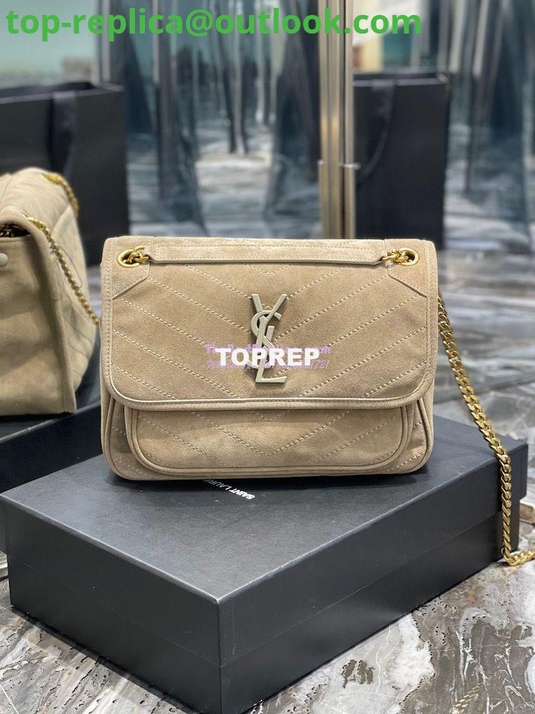 Replica YSL Saint Laurent Niki Medium In Quilted Suede And Smooth Leather 6331581 Beige 2 Replica YSL Saint Laurent Niki Medium In Quilted Suede And Smooth Leather 6331581 Beige 2