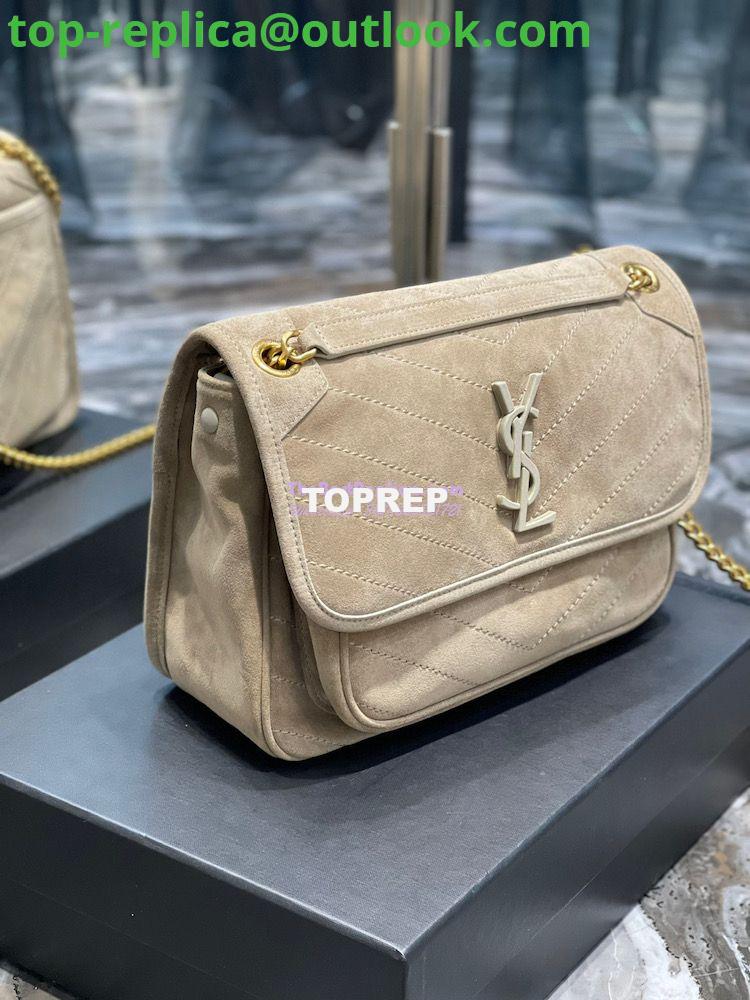 Replica YSL Saint Laurent Niki Medium In Quilted Suede And Smooth Leather 6331581 Beige 4 Replica YSL Saint Laurent Niki Medium In Quilted Suede And Smooth Leather 6331581 Beige 4