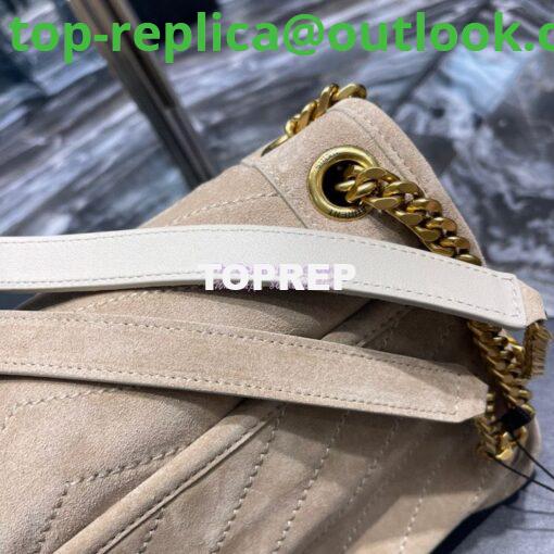 Replica YSL Saint Laurent Niki Medium In Quilted Suede And Smooth Leather 6331581 Beige 6