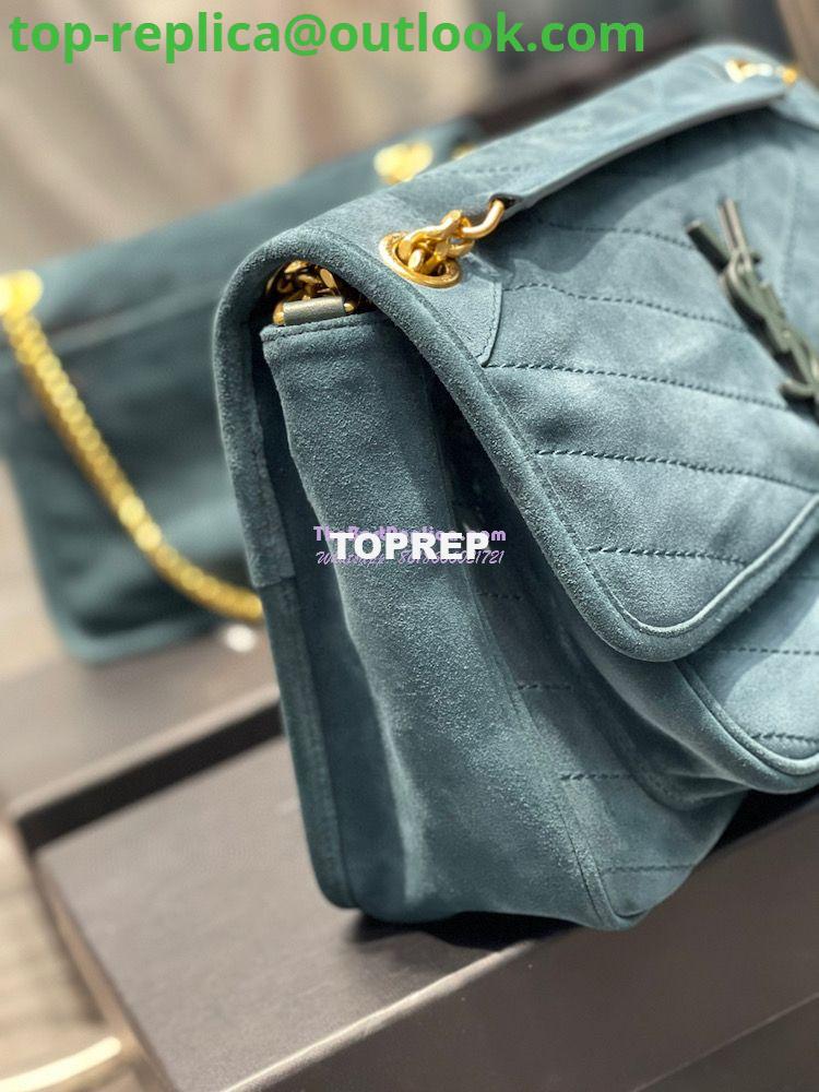 Replica YSL Saint Laurent Niki Medium In Quilted Suede And Smooth Leather 6331581 Dark Green 4 Replica YSL Saint Laurent Niki Medium In Quilted Suede And Smooth Leather 6331581 Dark Green 4