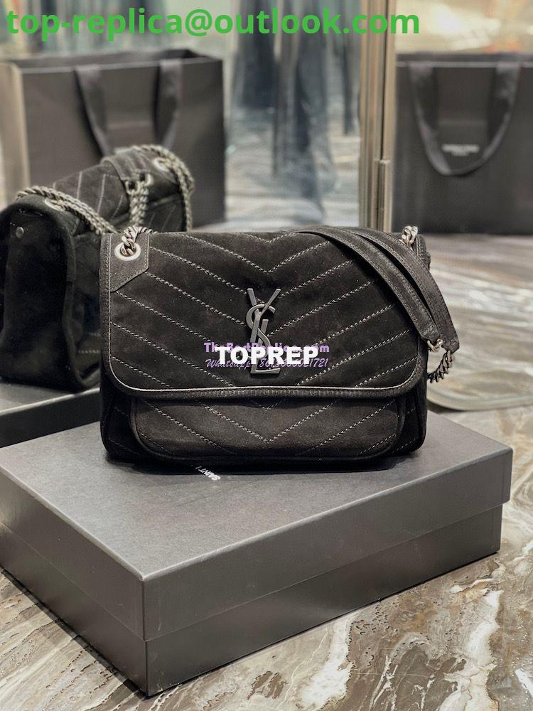 Replica YSL Saint Laurent Niki Medium In Quilted Suede And Smooth Leather 6331581 Black Replica YSL Saint Laurent Niki Medium In Quilted Suede And Smooth Leather 6331581 Black