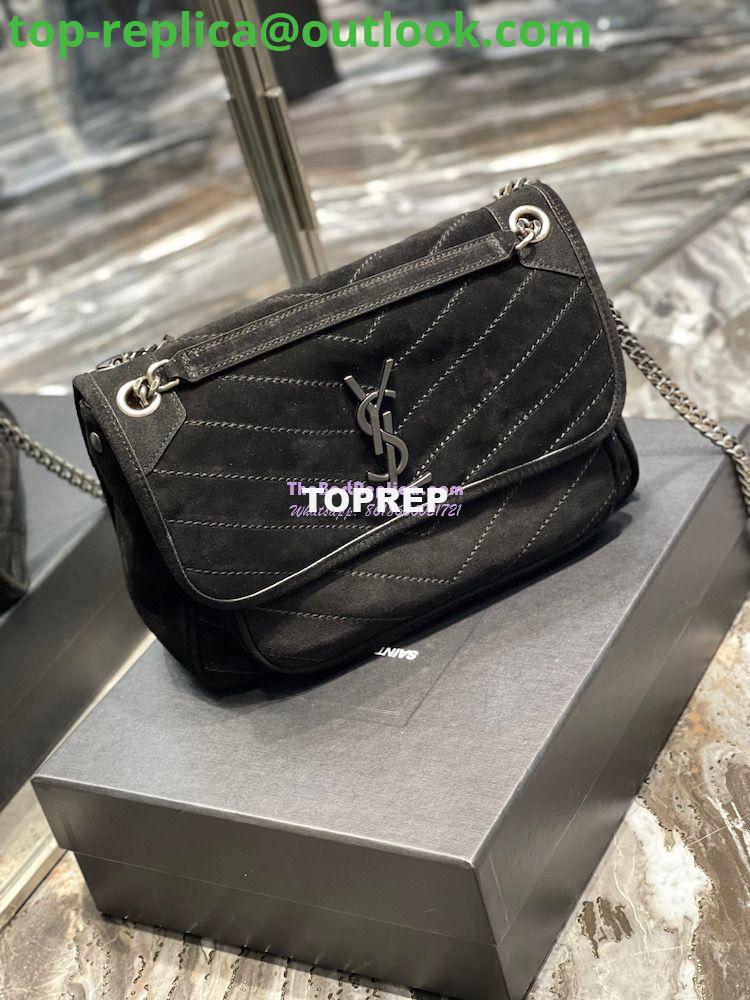 Replica YSL Saint Laurent Niki Medium In Quilted Suede And Smooth Leather 6331581 Black 3 Replica YSL Saint Laurent Niki Medium In Quilted Suede And Smooth Leather 6331581 Black 3
