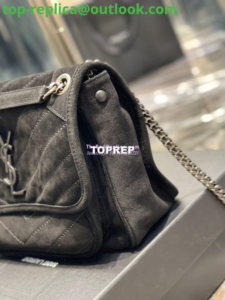 Replica YSL Saint Laurent Niki Medium In Quilted Suede And Smooth Leather 6331581 Black 4 Replica YSL Saint Laurent Niki Medium In Quilted Suede And Smooth Leather 6331581 Black 4