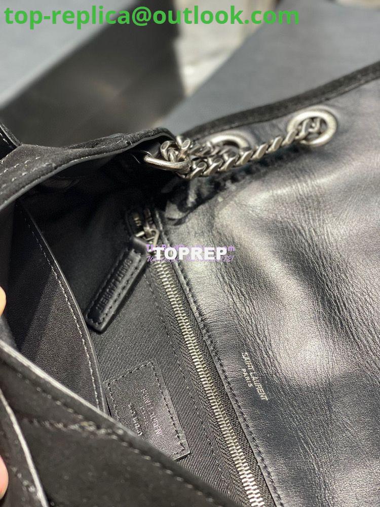 Replica YSL Saint Laurent Niki Medium In Quilted Suede And Smooth Leather 6331581 Black 7 Replica YSL Saint Laurent Niki Medium In Quilted Suede And Smooth Leather 6331581 Black 7