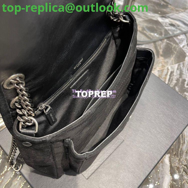 Replica YSL Saint Laurent Niki Medium In Quilted Suede And Smooth Leather 6331581 Black 8 Replica YSL Saint Laurent Niki Medium In Quilted Suede And Smooth Leather 6331581 Black 8