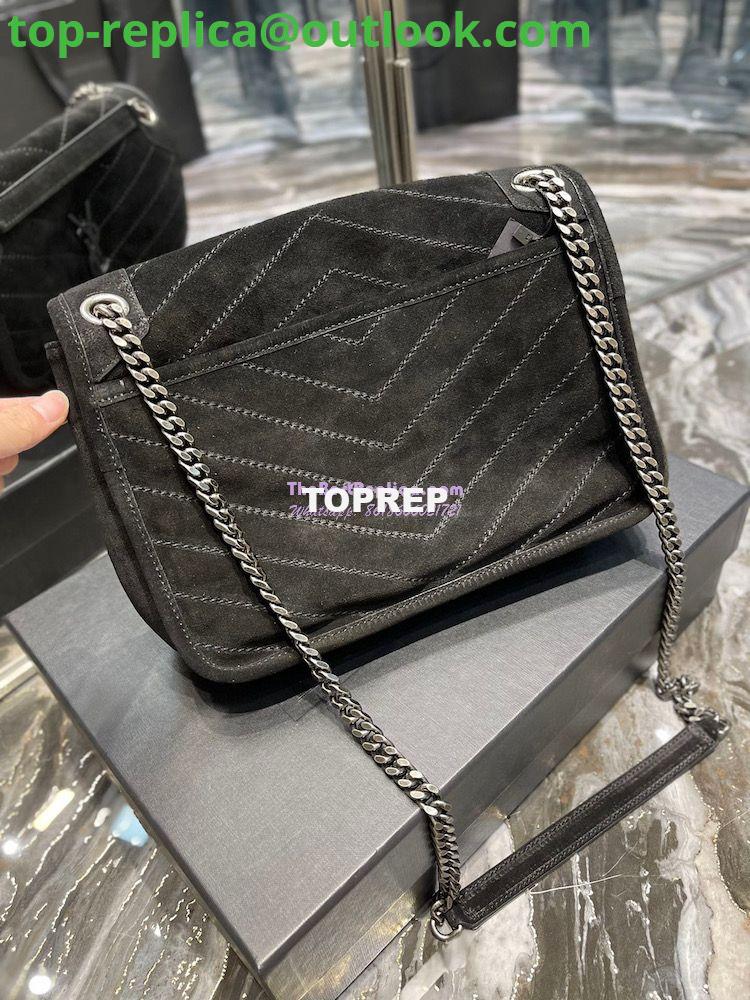 Replica YSL Saint Laurent Niki Medium In Quilted Suede And Smooth Leather 6331581 Black 9 Replica YSL Saint Laurent Niki Medium In Quilted Suede And Smooth Leather 6331581 Black 9