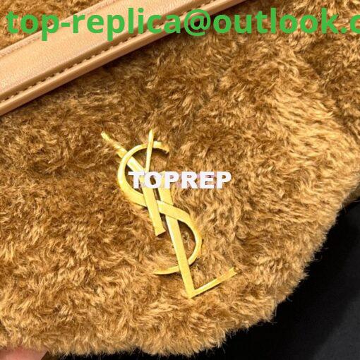 Replica YSL Saint Laurent Puffer Small Medium Bag In Merino Shearling And Lambskin 577476 Caramel 5