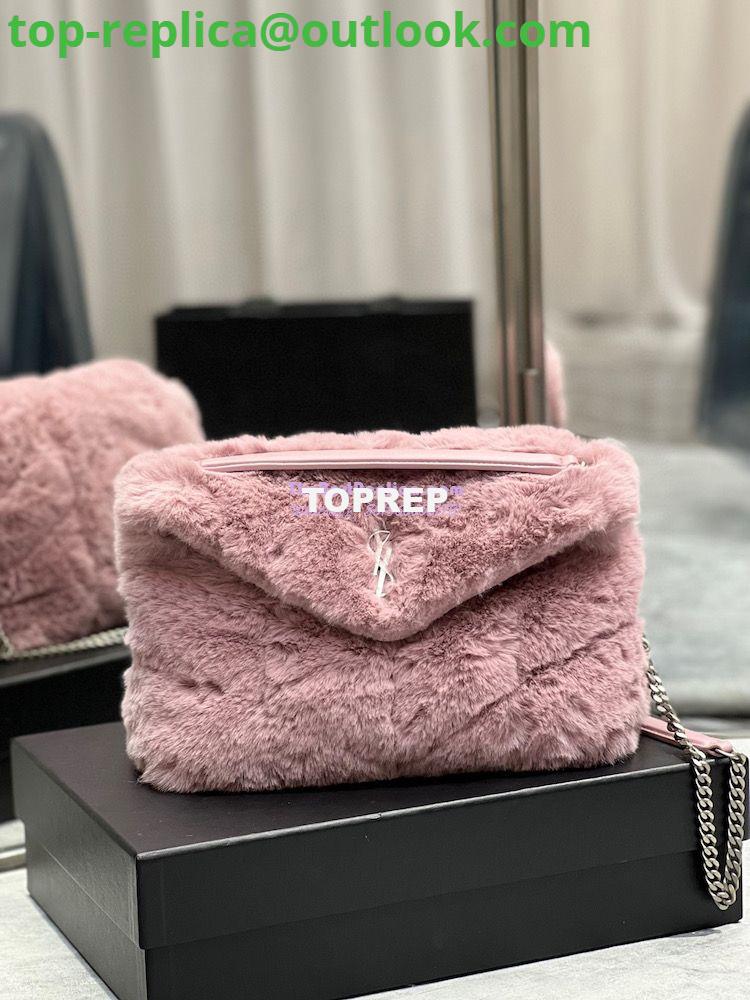 Replica YSL Saint Laurent Puffer Small Medium Bag In Merino Shearling And Lambskin 577476 Lilac Replica YSL Saint Laurent Puffer Small Medium Bag In Merino Shearling And Lambskin 577476 Lilac