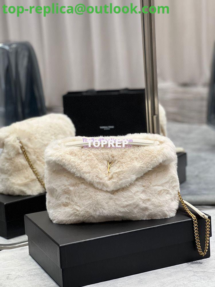 Replica YSL Saint Laurent Puffer Small Medium Bag In Merino Shearling And Lambskin 577476 White 3 Replica YSL Saint Laurent Puffer Small Medium Bag In Merino Shearling And Lambskin 577476 White 3