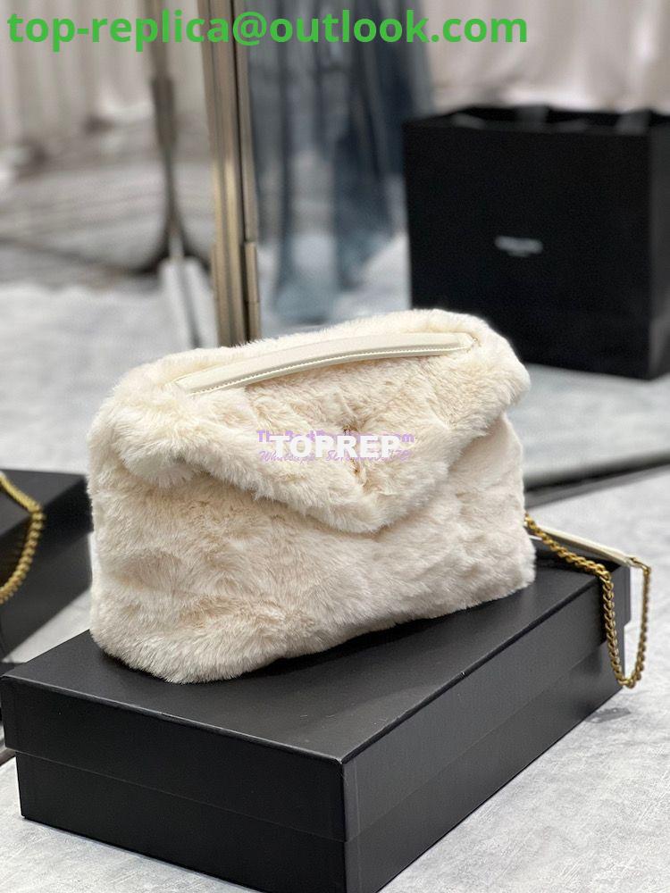 Replica YSL Saint Laurent Puffer Small Medium Bag In Merino Shearling And Lambskin 577476 White 4 Replica YSL Saint Laurent Puffer Small Medium Bag In Merino Shearling And Lambskin 577476 White 4