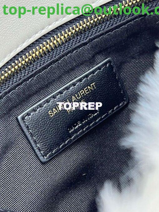 Replica YSL Saint Laurent Puffer Small Medium Bag In Merino Shearling And Lambskin 577476 White 9