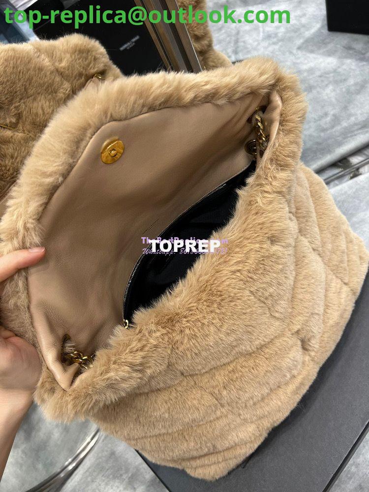 Replica YSL Saint Laurent Puffer Small Medium Bag In Merino Shearling And Lambskin 577476 Beige 12 Replica YSL Saint Laurent Puffer Small Medium Bag In Merino Shearling And Lambskin 577476 Beige 12