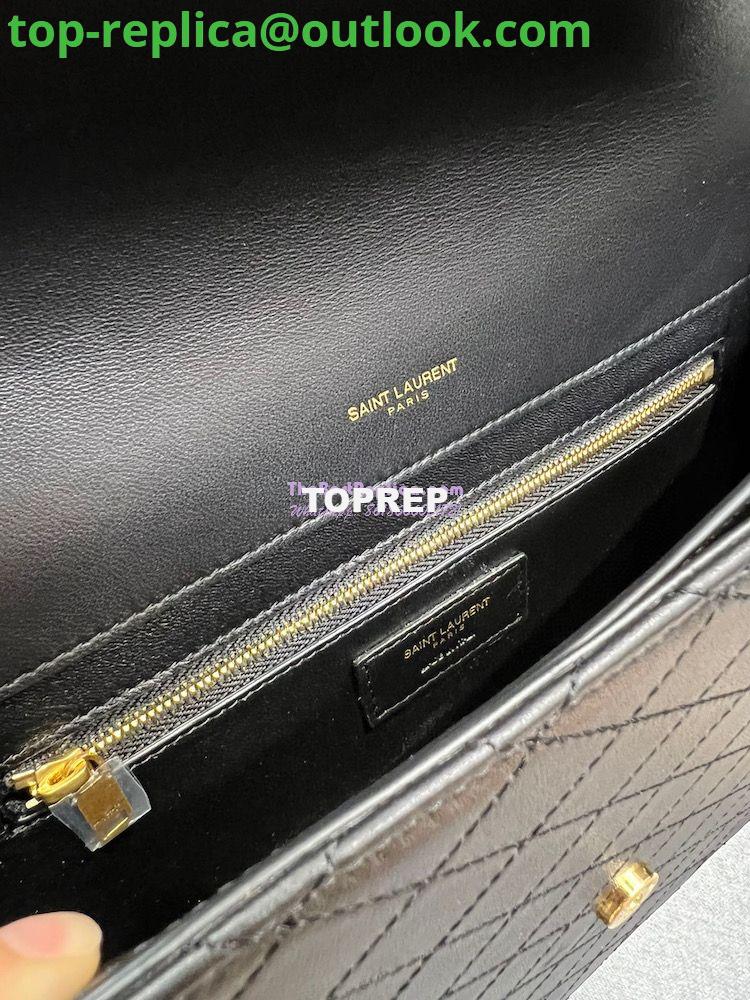 Replica YSL Saint Laurent Gaby Satchel In Quilted Vintage Lambskin 6688631 Black Blanc 10 Replica YSL Saint Laurent Gaby Satchel In Quilted Vintage Lambskin 6688631 Black Blanc 10