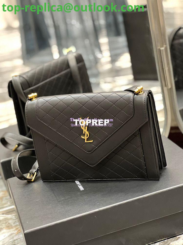 Replica YSL Saint Laurent Gaby Satchel In Quilted Lambskin 6688631 Black 4 Replica YSL Saint Laurent Gaby Satchel In Quilted Lambskin 6688631 Black 4