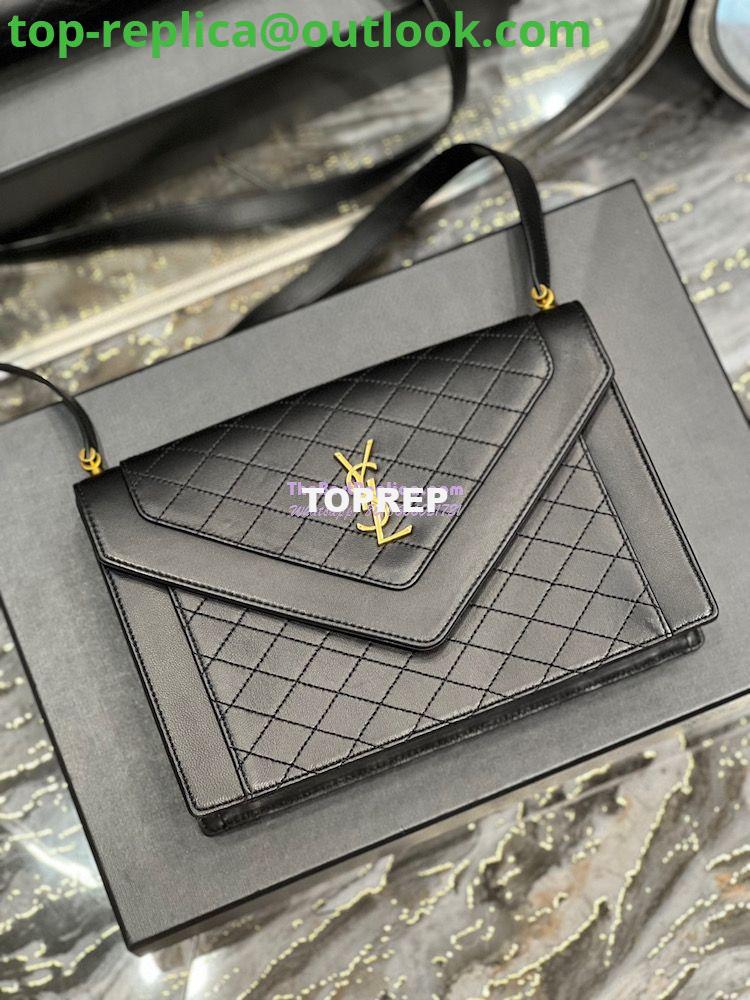 Replica YSL Saint Laurent Gaby Satchel In Quilted Lambskin 6688631 Black 5 Replica YSL Saint Laurent Gaby Satchel In Quilted Lambskin 6688631 Black 5
