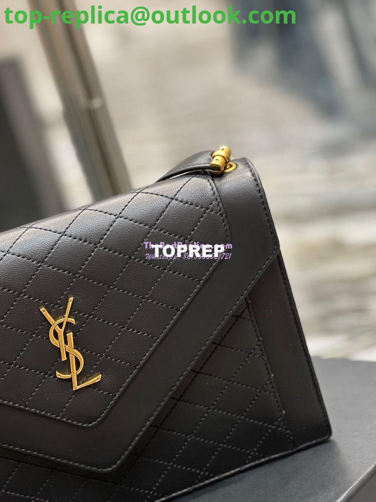 Replica YSL Saint Laurent Gaby Satchel In Quilted Lambskin 6688631 Black 6 Replica YSL Saint Laurent Gaby Satchel In Quilted Lambskin 6688631 Black 6