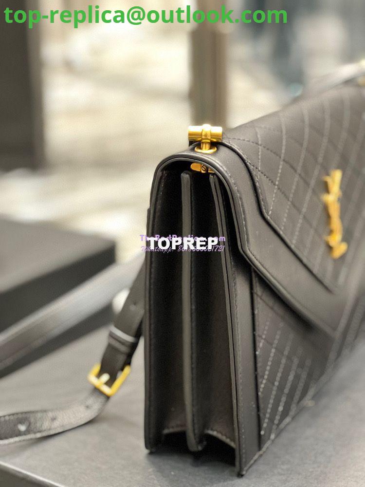 Replica YSL Saint Laurent Gaby Satchel In Quilted Lambskin 6688631 Black 7 Replica YSL Saint Laurent Gaby Satchel In Quilted Lambskin 6688631 Black 7