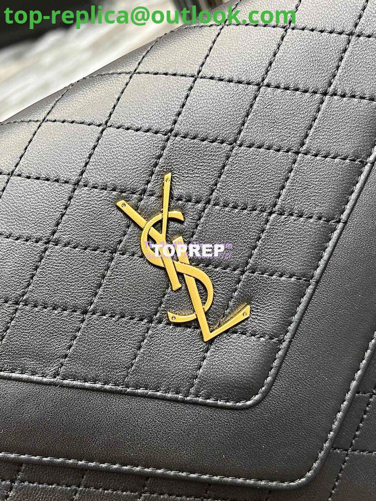 Replica YSL Saint Laurent Gaby Satchel In Quilted Lambskin 6688631 Black 8 Replica YSL Saint Laurent Gaby Satchel In Quilted Lambskin 6688631 Black 8