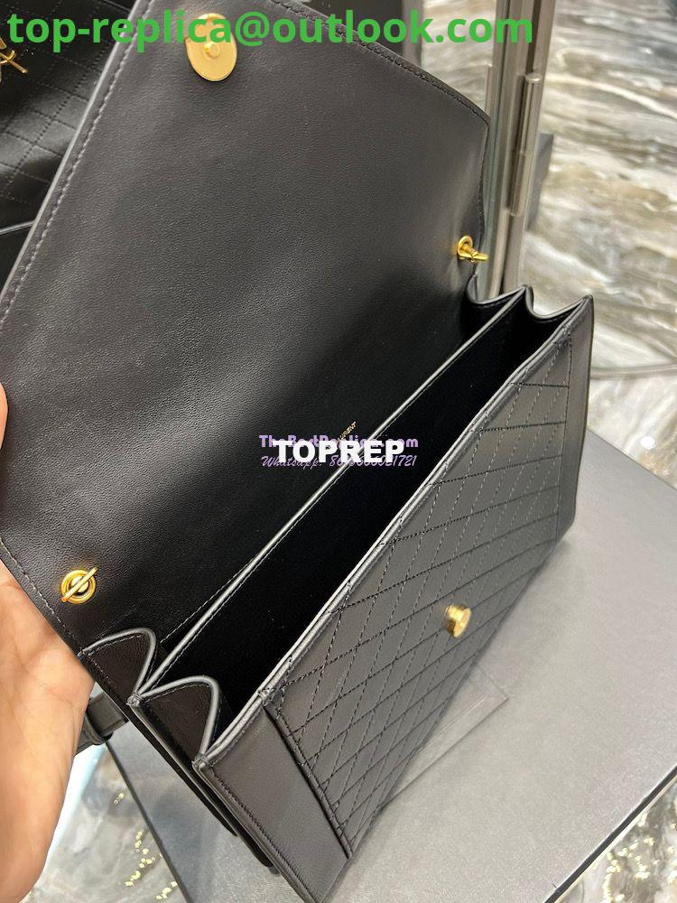 Replica YSL Saint Laurent Gaby Satchel In Quilted Lambskin 6688631 Black 10 Replica YSL Saint Laurent Gaby Satchel In Quilted Lambskin 6688631 Black 10