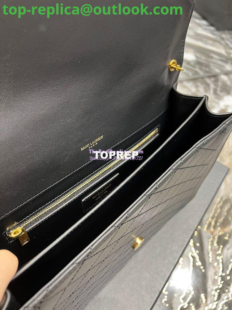 Replica YSL Saint Laurent Gaby Satchel In Quilted Lambskin 6688631 Black 11 Replica YSL Saint Laurent Gaby Satchel In Quilted Lambskin 6688631 Black 11