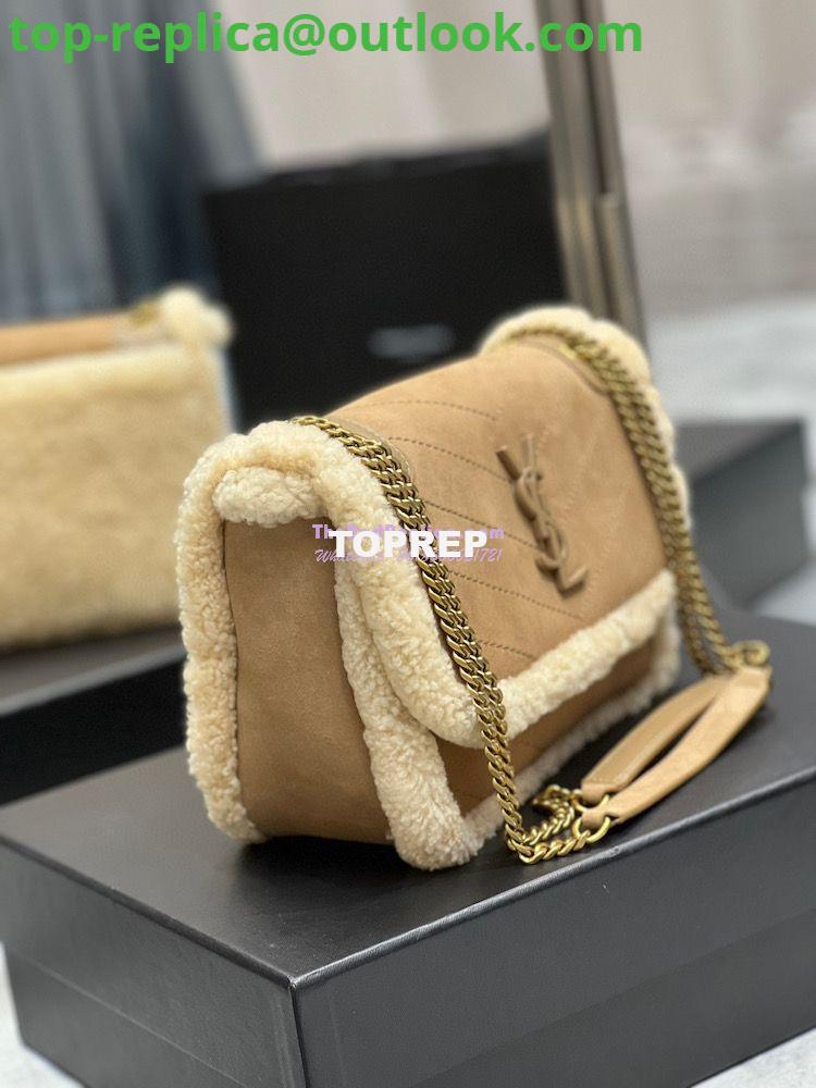 Replica YSL Saint Laurent Niki in Nubuck and Natural Shearling Wool 498894 4 Replica YSL Saint Laurent Niki in Nubuck and Natural Shearling Wool 498894 4