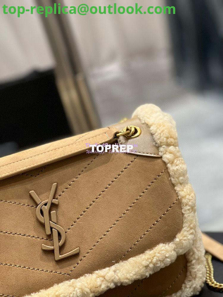 Replica YSL Saint Laurent Niki in Nubuck and Natural Shearling Wool 498894 5 Replica YSL Saint Laurent Niki in Nubuck and Natural Shearling Wool 498894 5