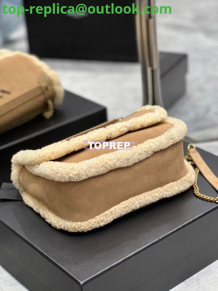 Replica YSL Saint Laurent Niki in Nubuck and Natural Shearling Wool 498894 9 Replica YSL Saint Laurent Niki in Nubuck and Natural Shearling Wool 498894 9