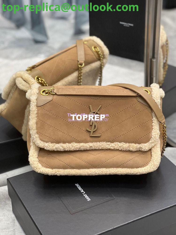 Replica YSL Saint Laurent Niki in Nubuck and Natural Shearling Wool 498894 12 Replica YSL Saint Laurent Niki in Nubuck and Natural Shearling Wool 498894 12