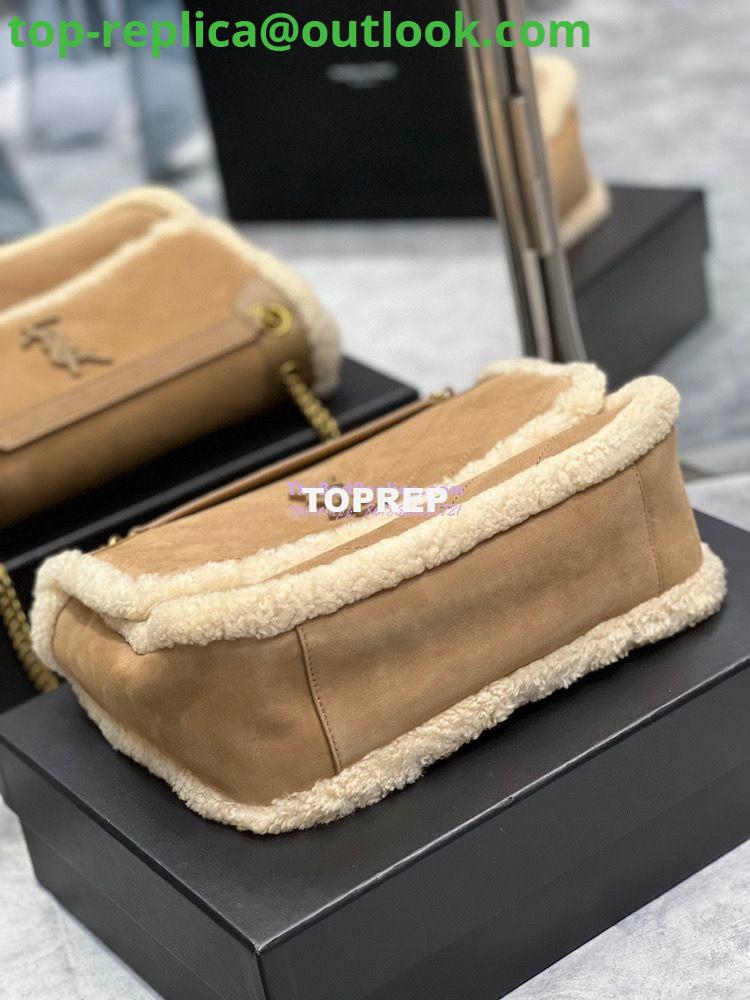 Replica YSL Saint Laurent Niki in Nubuck and Natural Shearling Wool 498894 20 Replica YSL Saint Laurent Niki in Nubuck and Natural Shearling Wool 498894 20