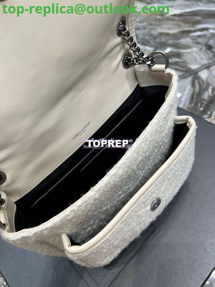 Replica YSL Saint Laurent Niki Medium In Bouclé Tweed And Smooth Leather 633158 White 6 Replica YSL Saint Laurent Niki Medium In Bouclé Tweed And Smooth Leather 633158 White 6