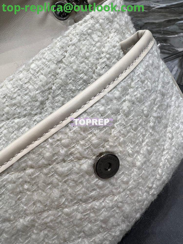 Replica YSL Saint Laurent Niki Medium In Bouclé Tweed And Smooth Leather 633158 White 7 Replica YSL Saint Laurent Niki Medium In Bouclé Tweed And Smooth Leather 633158 White 7
