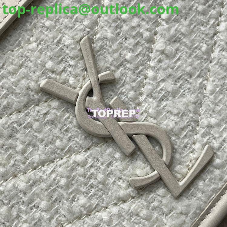 Replica YSL Saint Laurent Niki Medium In Bouclé Tweed And Smooth Leather 633158 White 16 Replica YSL Saint Laurent Niki Medium In Bouclé Tweed And Smooth Leather 633158 White 16