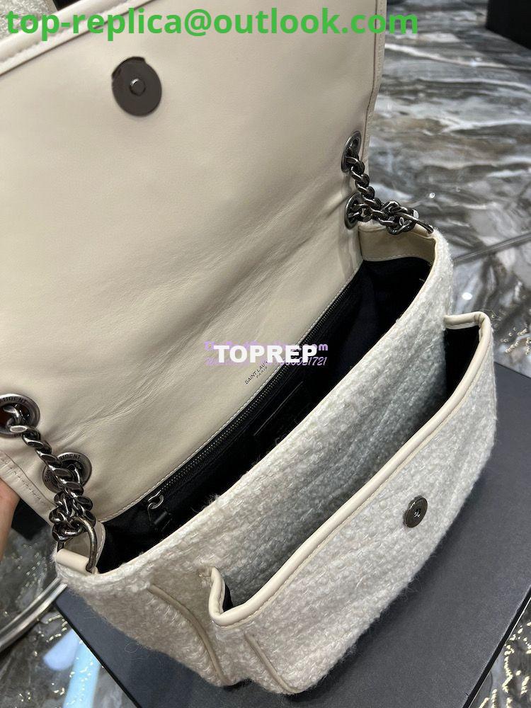 Replica YSL Saint Laurent Niki Medium In Bouclé Tweed And Smooth Leather 633158 White 17 Replica YSL Saint Laurent Niki Medium In Bouclé Tweed And Smooth Leather 633158 White 17
