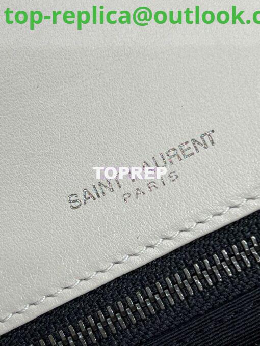 Replica YSL Saint Laurent Niki Medium In Bouclé Tweed And Smooth Leather 633158 White 18