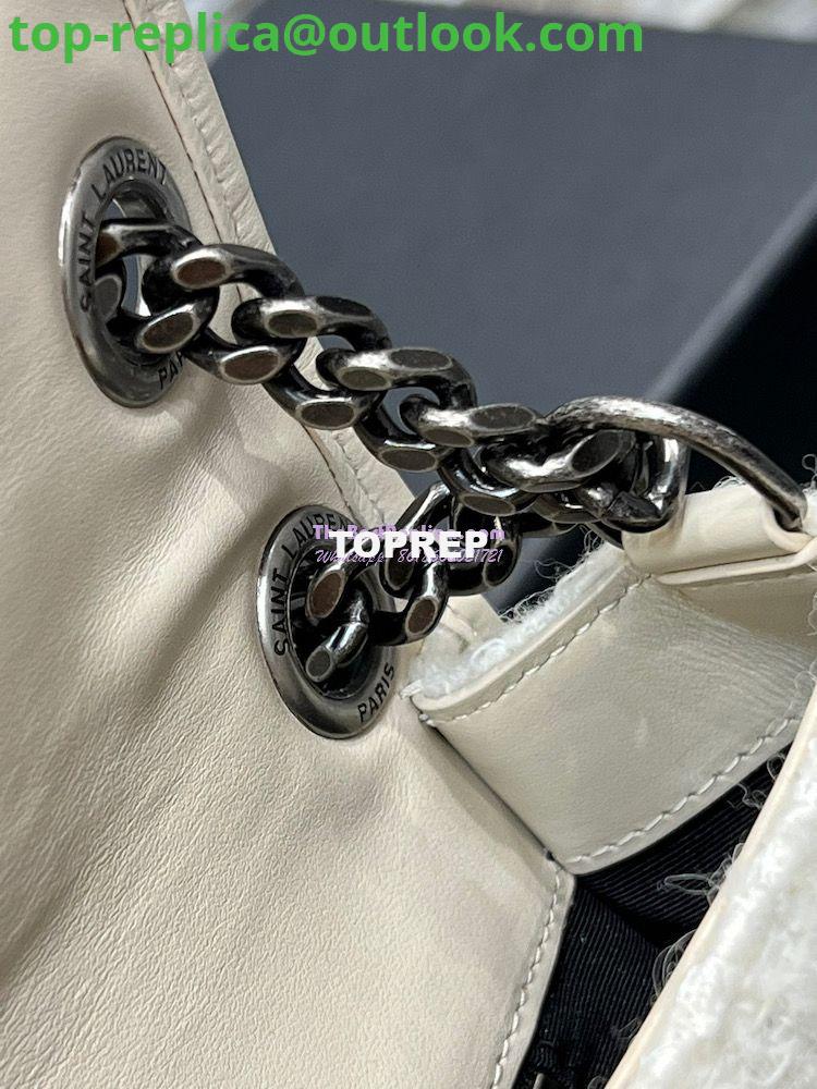 Replica YSL Saint Laurent Niki Medium In Bouclé Tweed And Smooth Leather 633158 White 19 Replica YSL Saint Laurent Niki Medium In Bouclé Tweed And Smooth Leather 633158 White 19