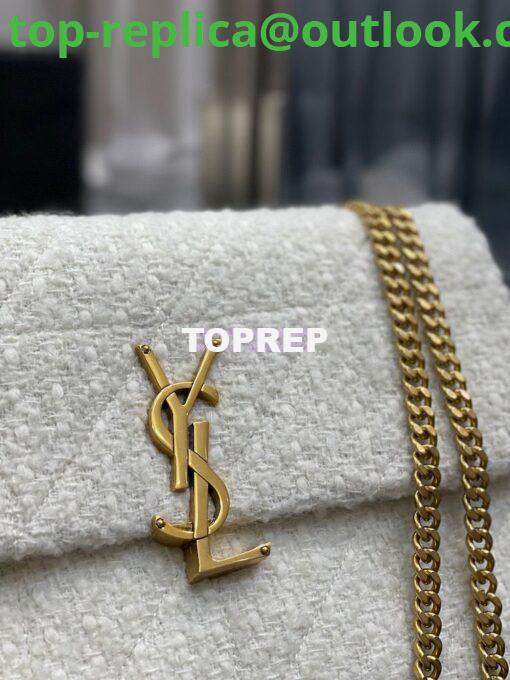 Replica YSL Saint Laurent Jamie Medium "Carré Rive Gauche" In Bouclé Tweed 634820 Off White 5