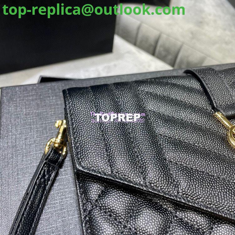 Replica YSL Saint Laurent Monogram Clutch in Quilted Grain De Poudre Embossed Leather 6176621 Black 4 Replica YSL Saint Laurent Monogram Clutch in Quilted Grain De Poudre Embossed Leather 6176621 Black 4