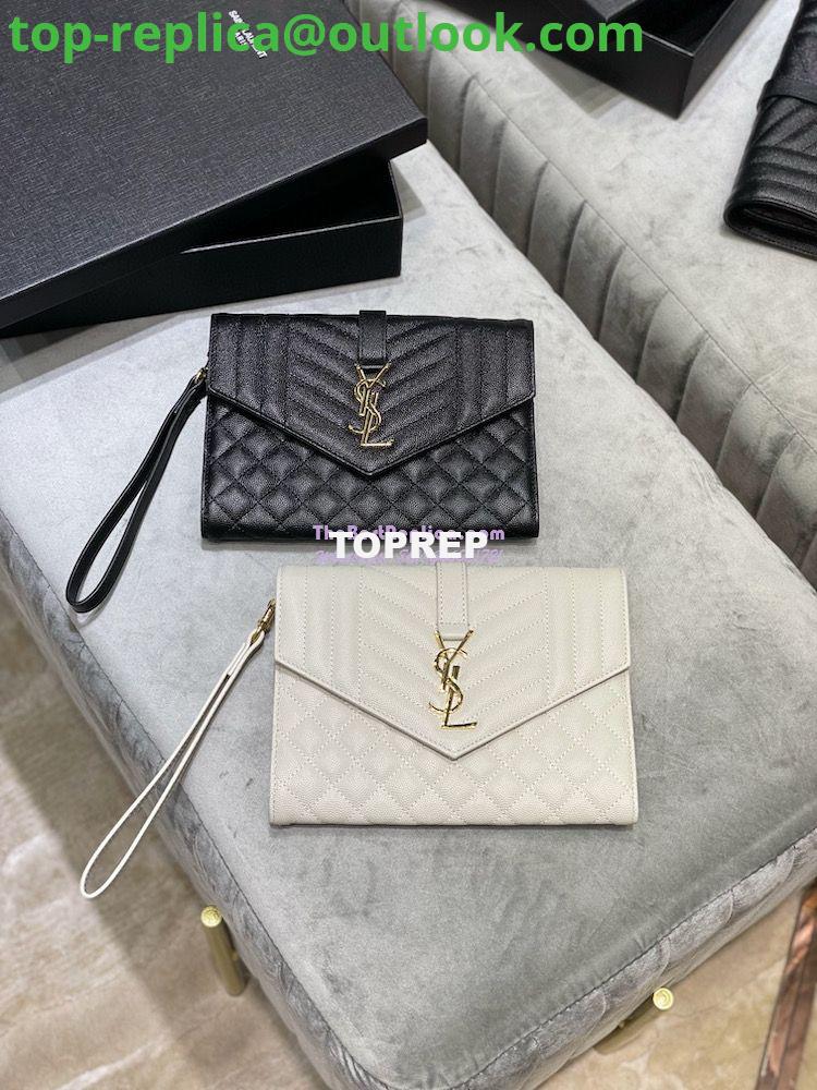 Replica YSL Saint Laurent Monogram Clutch in Quilted Grain De Poudre Embossed Leather 6176621 White Replica YSL Saint Laurent Monogram Clutch in Quilted Grain De Poudre Embossed Leather 6176621 White