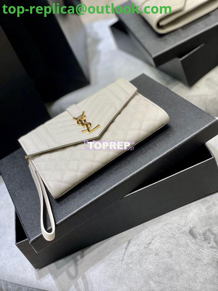 Replica YSL Saint Laurent Monogram Clutch in Quilted Grain De Poudre Embossed Leather 6176621 White 4 Replica YSL Saint Laurent Monogram Clutch in Quilted Grain De Poudre Embossed Leather 6176621 White 4