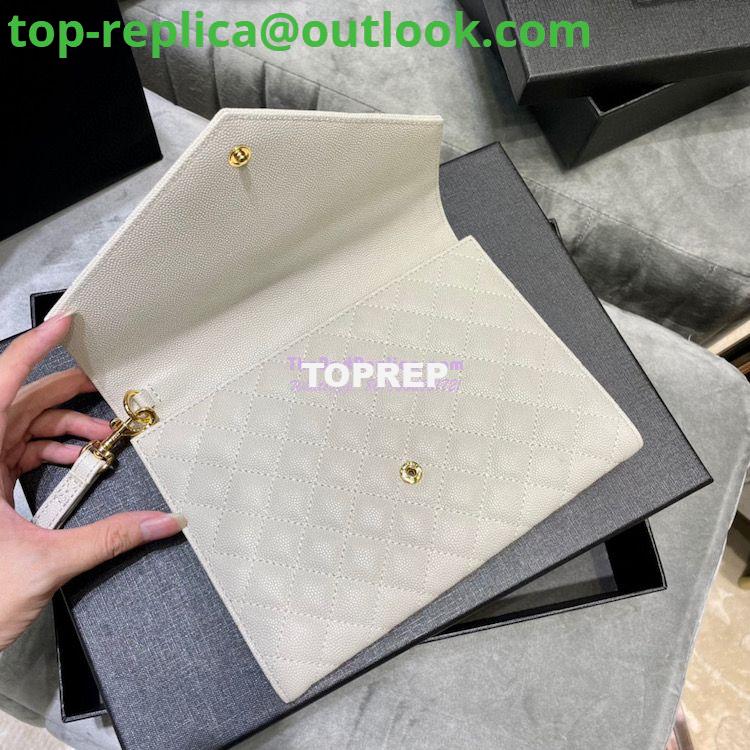Replica YSL Saint Laurent Monogram Clutch in Quilted Grain De Poudre Embossed Leather 6176621 White 6 Replica YSL Saint Laurent Monogram Clutch in Quilted Grain De Poudre Embossed Leather 6176621 White 6