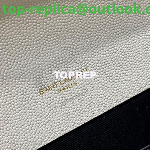 Replica YSL Saint Laurent Monogram Clutch in Quilted Grain De Poudre Embossed Leather 6176621 White 8