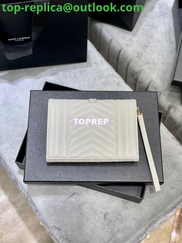 Replica YSL Saint Laurent Monogram Clutch in Quilted Grain De Poudre Embossed Leather 6176621 White 11 Replica YSL Saint Laurent Monogram Clutch in Quilted Grain De Poudre Embossed Leather 6176621 White 11