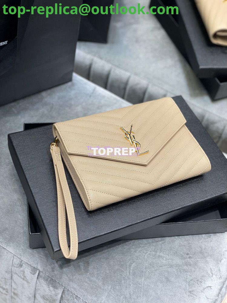 Replica YSL Saint Laurent Monogram Clutch in Quilted Grain De Poudre Embossed Leather 617662 Beige 4 Replica YSL Saint Laurent Monogram Clutch in Quilted Grain De Poudre Embossed Leather 617662 Beige 4