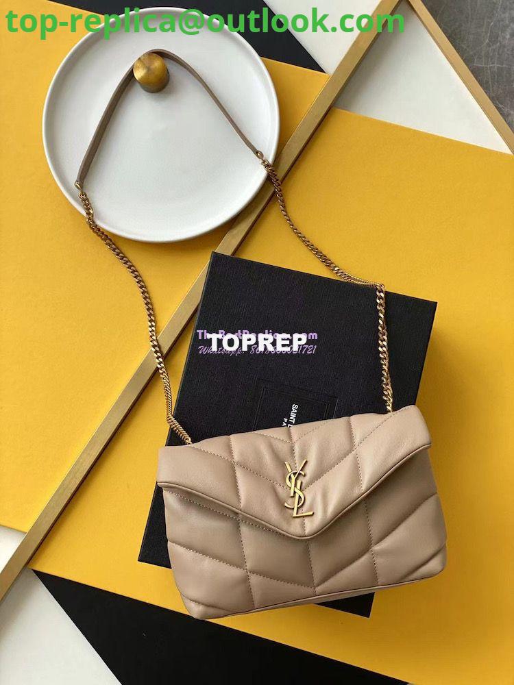 Replica Yves Saint Laurent YSL Loulou Puffer Toy Bag In Quilted Lambskin Dark Beige Replica Yves Saint Laurent YSL Loulou Puffer Toy Bag In Quilted Lambskin Dark Beige
