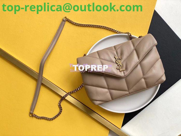 Replica Yves Saint Laurent YSL Loulou Puffer Toy Bag In Quilted Lambskin Dark Beige 2 Replica Yves Saint Laurent YSL Loulou Puffer Toy Bag In Quilted Lambskin Dark Beige 2