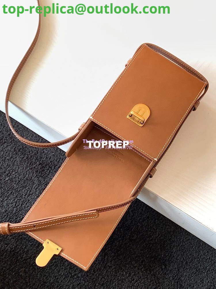 Replica YSL Saint Laurent Tuc Phone Pouch With Strap In Supple Calfskin 6677182 Brown 8 Replica YSL Saint Laurent Tuc Phone Pouch With Strap In Supple Calfskin 6677182 Brown 8