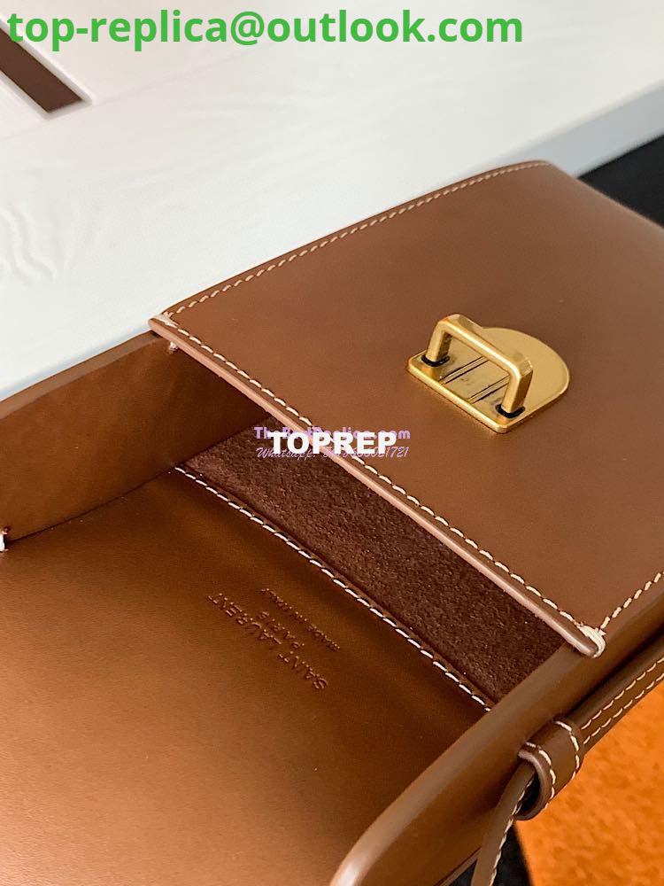 Replica YSL Saint Laurent Tuc Phone Pouch With Strap In Supple Calfskin 6677182 Brown 10 Replica YSL Saint Laurent Tuc Phone Pouch With Strap In Supple Calfskin 6677182 Brown 10