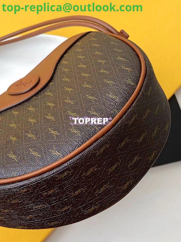 Replica YSL Saint Laurent Le Monogramme Cœur Bag In Canvas And Smooth Leather 6752602 Brown 4 Replica YSL Saint Laurent Le Monogramme Cœur Bag In Canvas And Smooth Leather 6752602 Brown 4